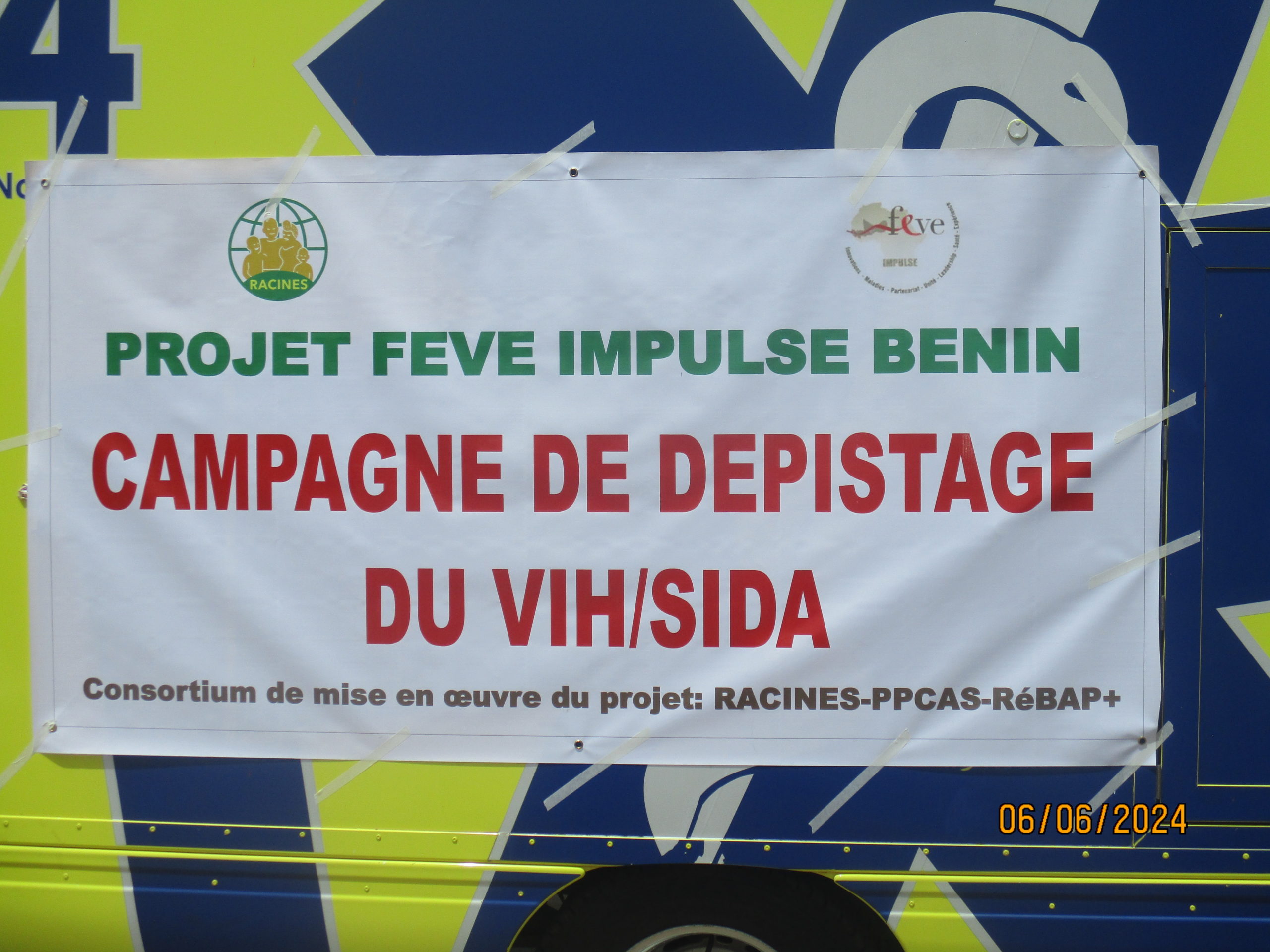 campagne sensibilisation et depistage VIH projet FEVE au Benin